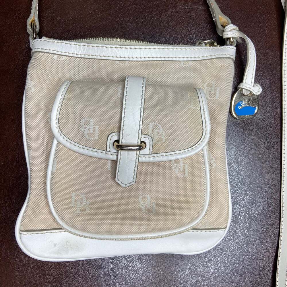 Dooney & Bourke Beige Letter Carrier Crossbody - Picture 2 of 10